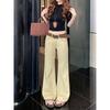 Kumikumi Retro Temperament Khaki Trumpet Pants Casual Pants Women Autumn Chic Age-Reducing Slimming Versatile Trousers