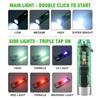 Mini Flashlight LED Multi-function Waterproof Keychain Flashlight Portable Waterproof Magnetic Warning Camping Torch Light