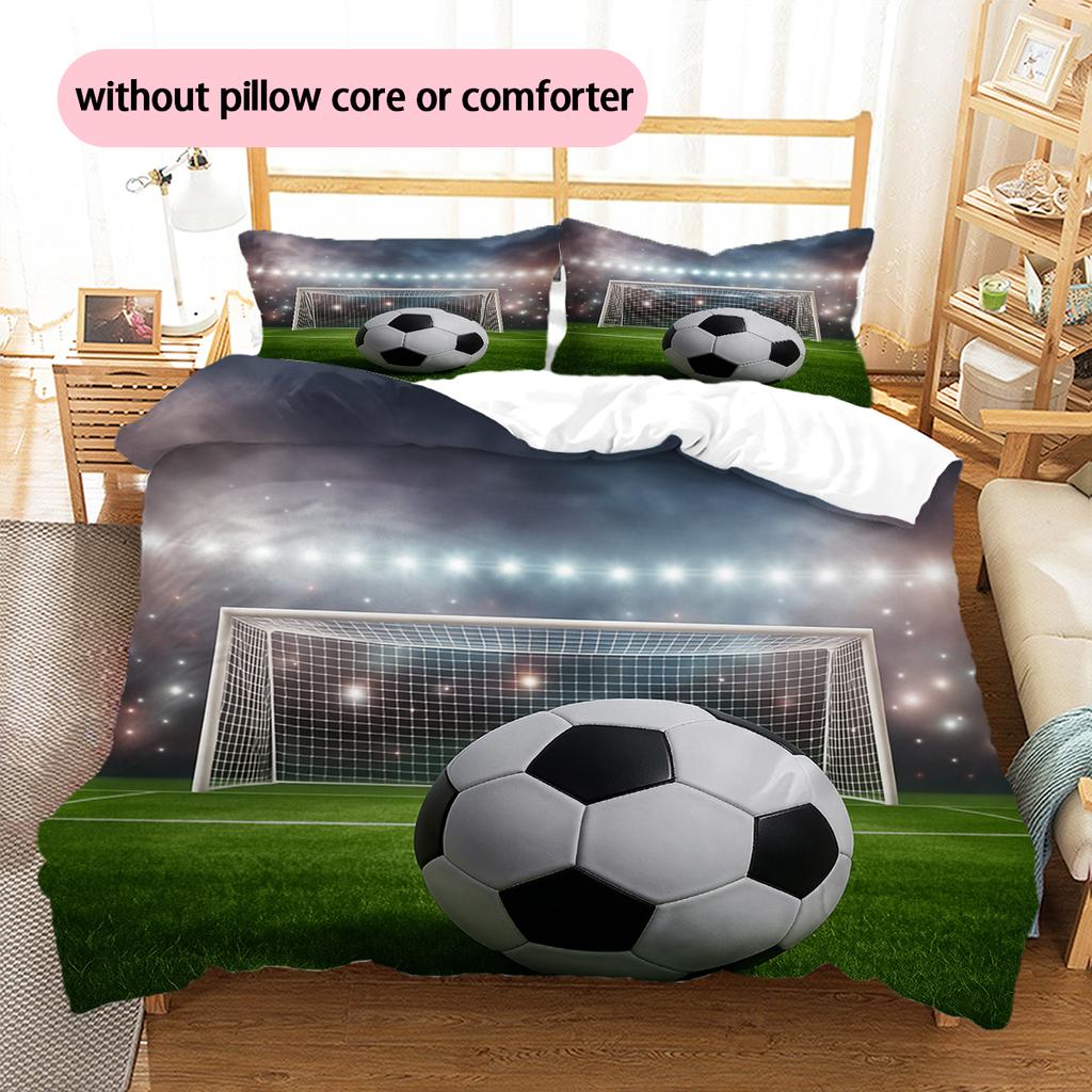 Set cu cuvertură și fețe de pernă cu model de desene animate Decorare casă Cadou de ziua de naștere (1 * husă de pilotă + 2 * fețe de pernă, fără miez)