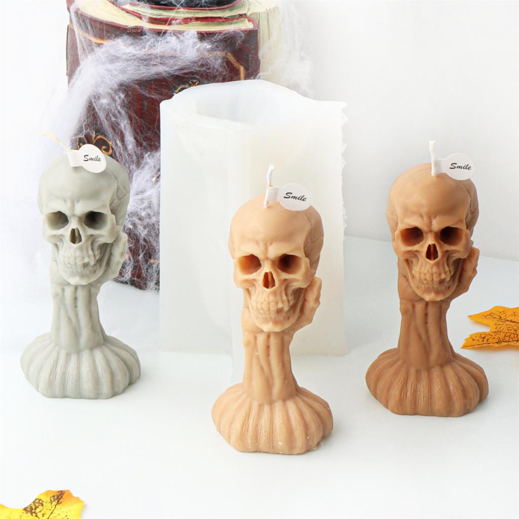 Halloween Skull Hand Silicone Mold DIY Crafts Project Reusable Soap Candle Plaster Chocolate Baking Tool Supplies