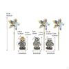 3x Garden Owl Statue, Wind Sculpture, Pinwheel Windmill for Outdoor