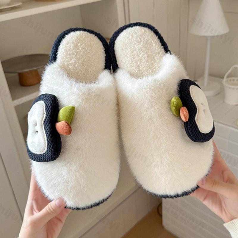 Fashion Couple Cotton Slippers Autumn Winter Women's Indoor Warm Non Slip Home Shoes Lightweight Comfortable Soft Sole Men's Plush Shoes