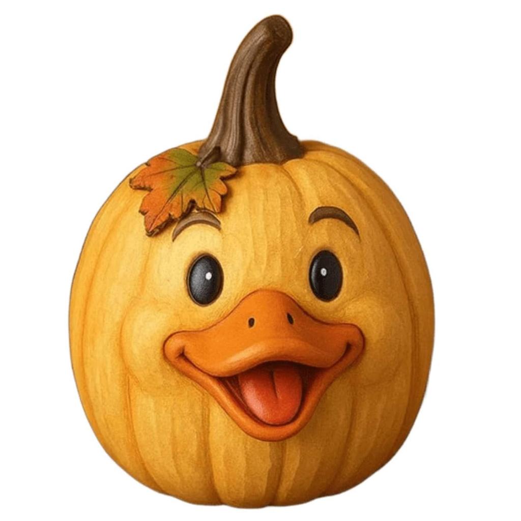 1Pc Funny Farm Animals Statue Farmhouse Pumpkin Figurines Pumpkin Table Ornaments for Autumn Halloween Thanksgiving Home Indoor