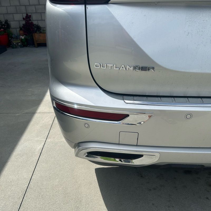 For Mitsubishi Outlander 2024 ABS Glossy Black Rear Fog Light Frame Cover Trim Tail Bumper Strip Car Accessories