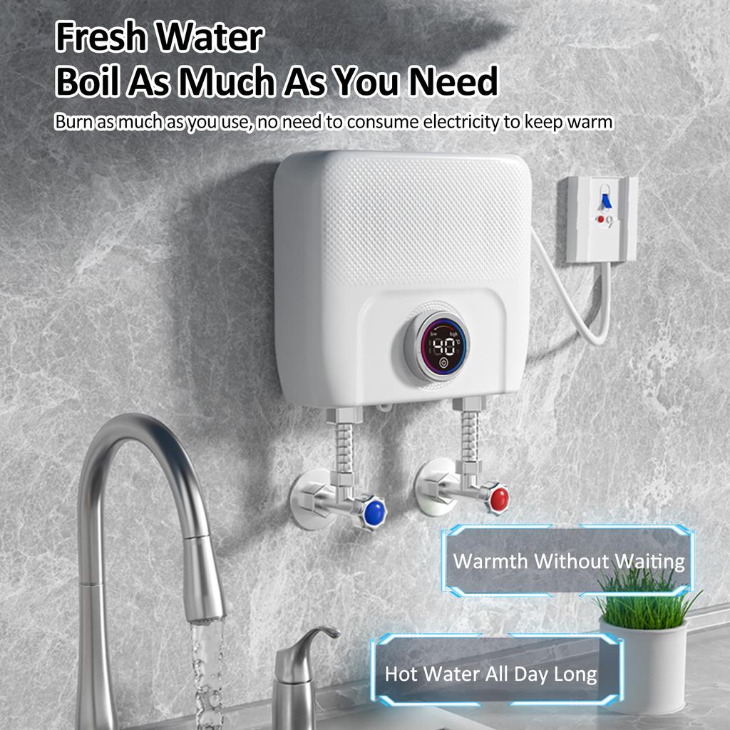 Mini Electric Tankless Water Heater 6500W 220V Constant Temperature Instant Hot Water Heater with Remote Control