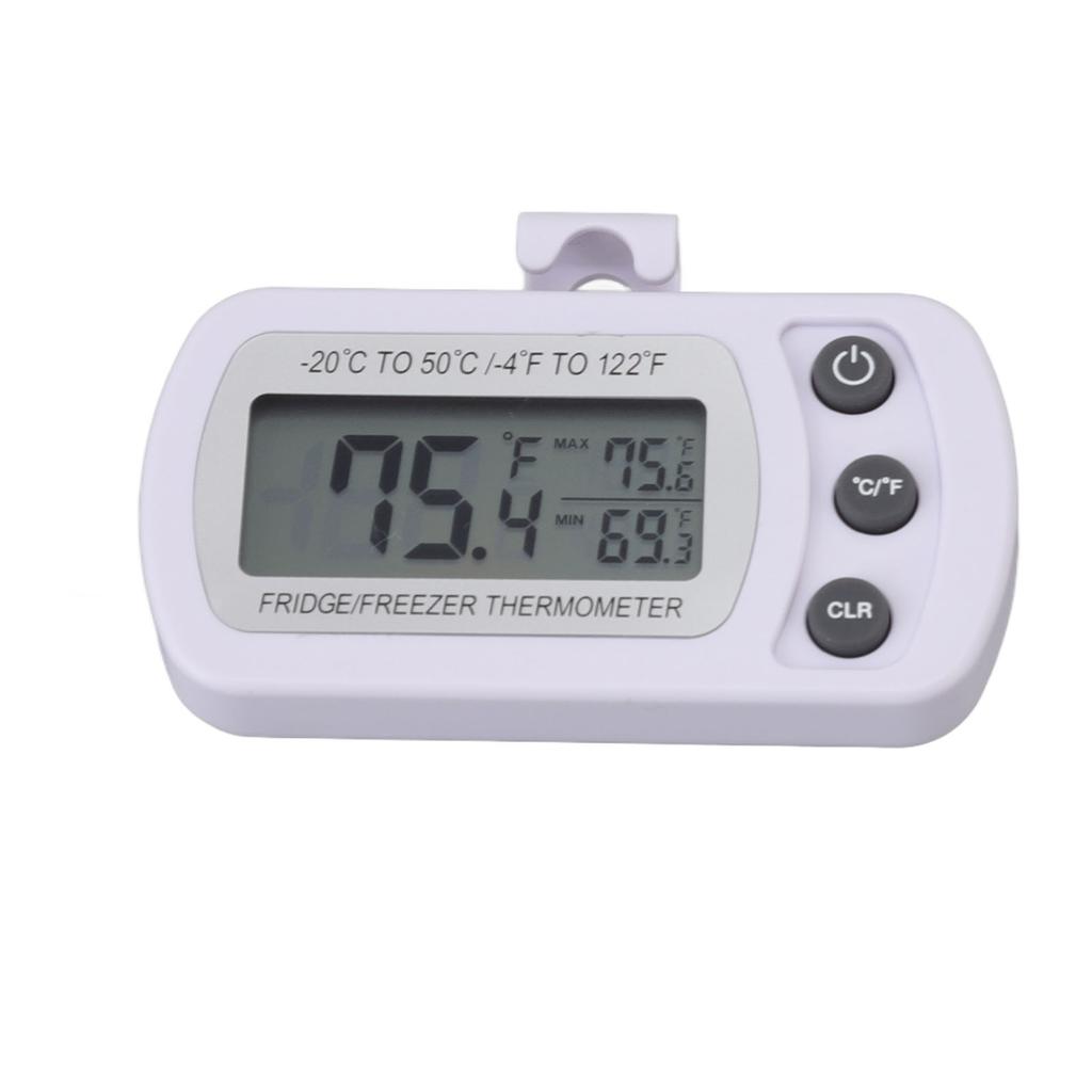 Refrigerator Thermometer Memory Function ABS Body White  degrees C  degrees F Switched Small Compact Digital