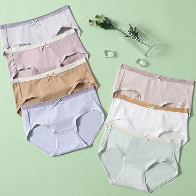 Breathable Cotton Panties Women Underwear Girls Briefs Solid Panty Soft Underpants Female Lingerie