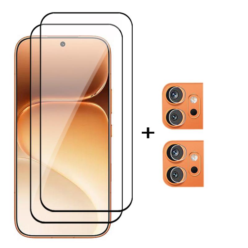 6in1 Full Cover Glass For Honor 600 Tempered Glass Honor 600 Screen Protector Protective Phone Lens Film Honor 600