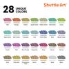Shuttle Art Acrylic Metallic Brush Fine Tip Twin Paint Suitable for and Art Gift Markers, Colors, & Pen, 28-Color Set, Glitter, Water-Based Markers,