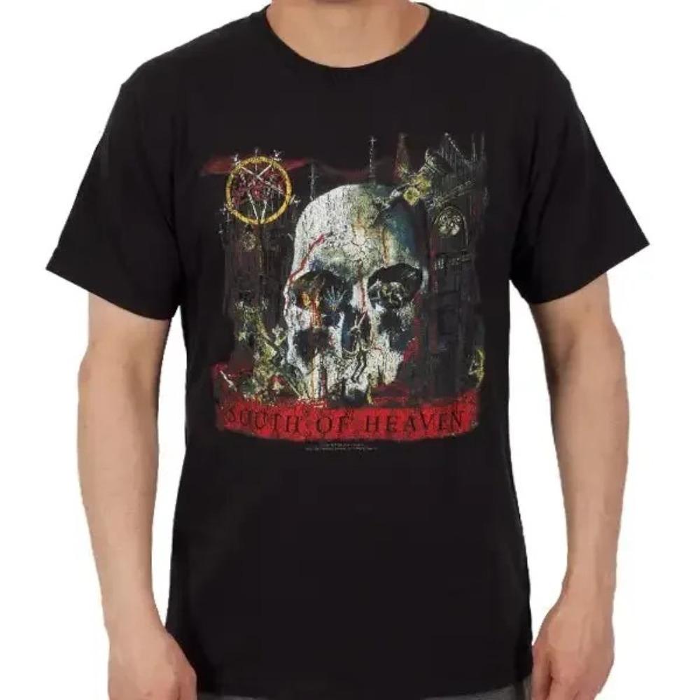 Slayer "South of Heaven" Vintage Album Cover Graphic Unisex Heavyweight Cotton Oversized Rock Band T-Shirt