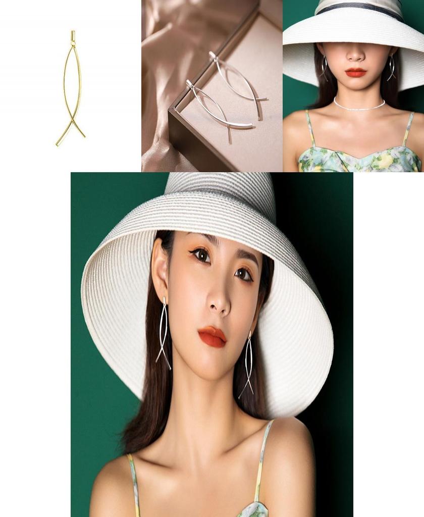 Minimalist Geometric Tassel Earrings Elegant And Unique Cross Fish Tail Design Trendy