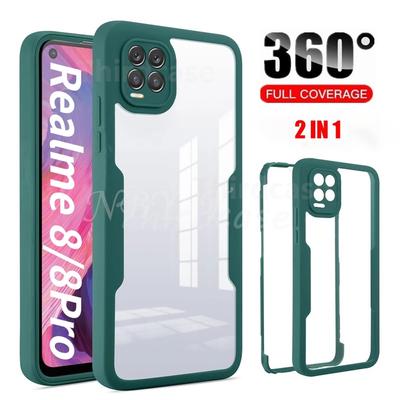 360 Dual Layer Full Body Stoßfest Fall Für OPPO A15 A16 A53 A54 A55 A74 A94 A95 5G Realme 7 9 9i 8 Pro 8i Abdeckung Realme C21Y C25 C25S C21 C25Y