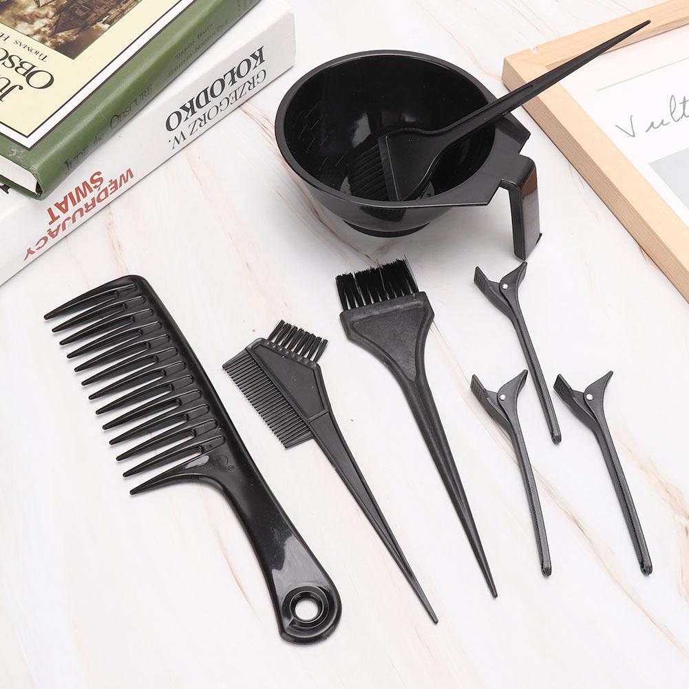 8pcs Professional Hair Dyeing Tool Highlights Comb Hair Clip Dyestuff Mixing Bowl Kit