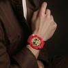 Casio LCD/Pointer Dual Display Series Special Back Engraving Movement Tomato Scrambled Egg Color Quartz Movement Resin Strap Japanese GA-100CX-4APRT