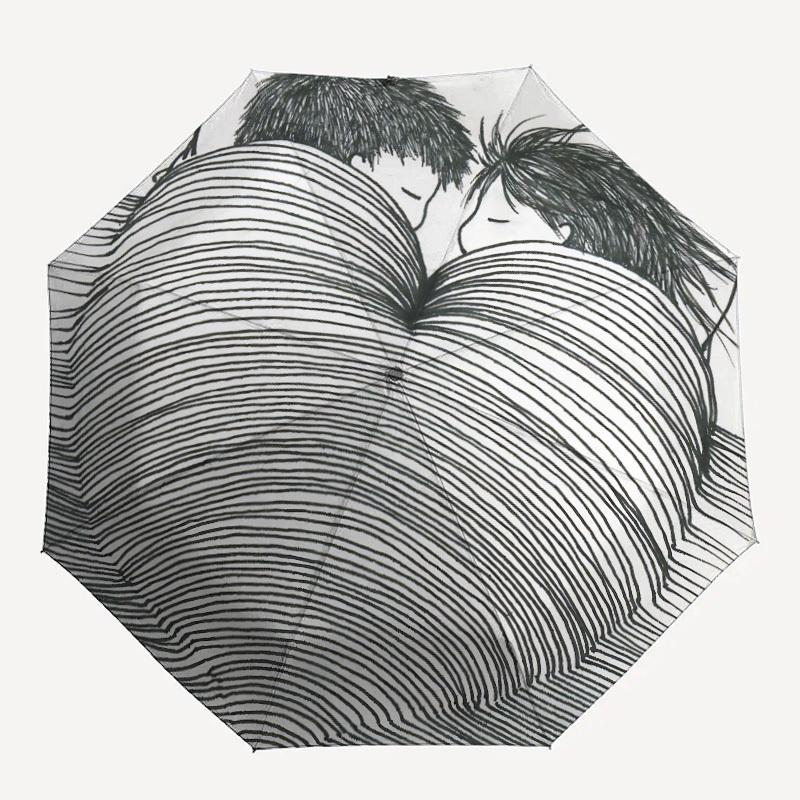 

1 шт. Парасолька з автоматичним відкриттям/закриттям у формі серця, компактна складана парасолька, універсальна портативна парасолька для жінок/чоловіків F1124303