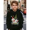Single Casual Simple Christmas Children's Hoodie, Exquisite Cartoon Santa Claus Printed Hooded Sweatshirt