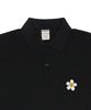Graver [Unisex] Flower Embroidered Pique Short Sleeve T-Shirt_Black