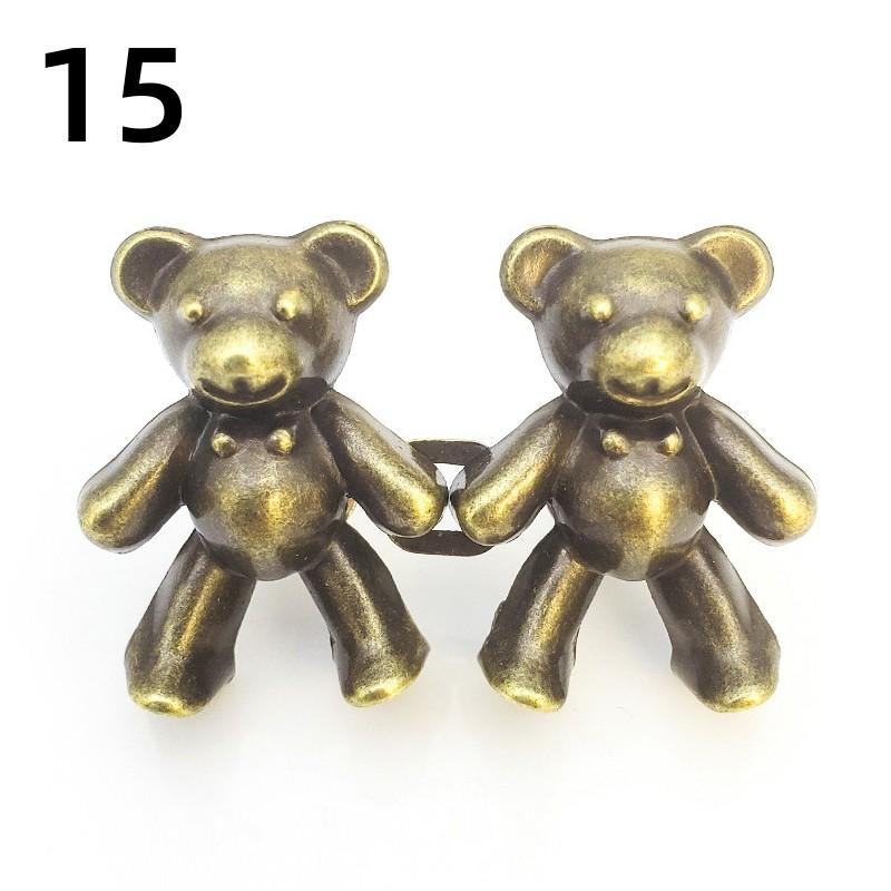 Reusable Metal Buttons Bear Flower Snap Fastener Pants Pin Retractable Button Sewing-on Buckles Jeans Perfect Fit Reduce Waist