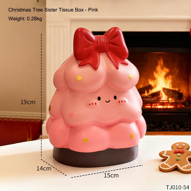 Cute Christmas Tree Tissue Box Home Living Room Decoration Ornament Cartoon Tissue Box Kitchen Bathroom Storage Supplies