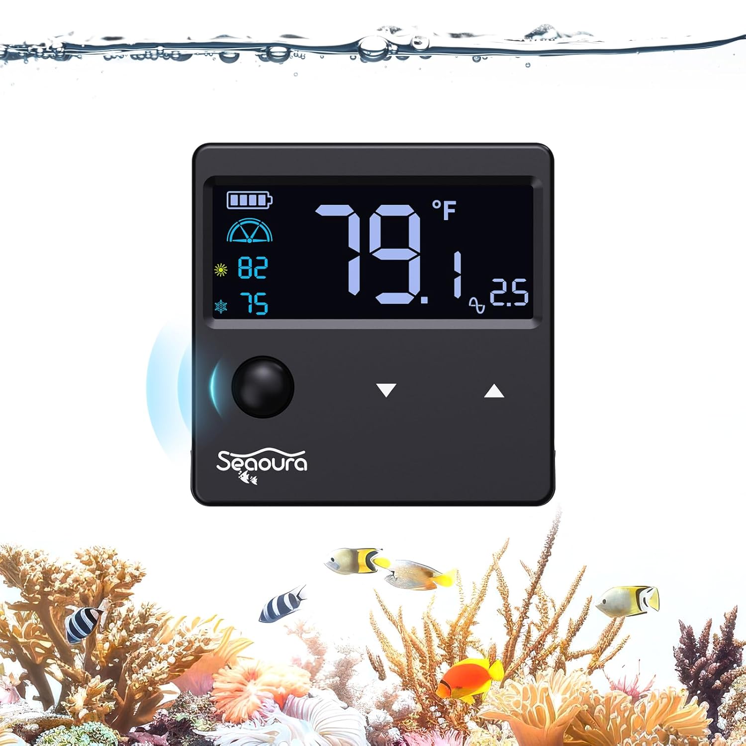 Aquarium Thermometer Digital with Motion Sensor for Glass Tank, Aquariums Temperature Gauge with Alarm, Fishtank Thermometer Calibrated LCD Display,