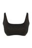Women's Style Plus Size Black Lurex Fabric Bralette Bikini Top