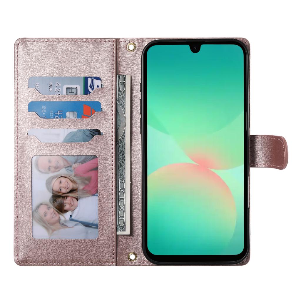 Etui dla Samsunga Galaxy A17 5G, Pikowanie w romby, Portfel z podstawką, Skórzane etui na telefon z długim/krótkim paskiem