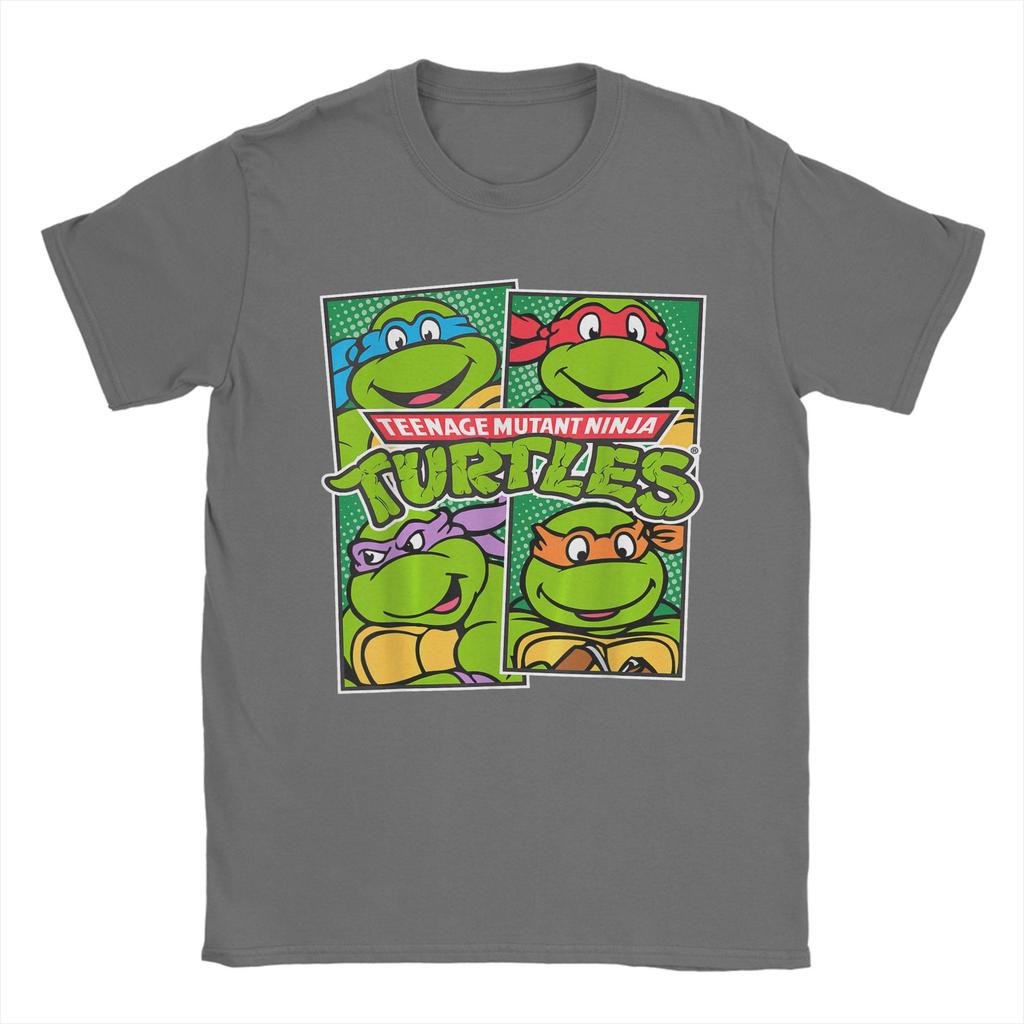 Mens TShirt Ninja Turtles Paneled Characters Vintage Pure Cotton Tee Shirt Short Sleeve T Shirts Crew Neck Clothes Gift Idea