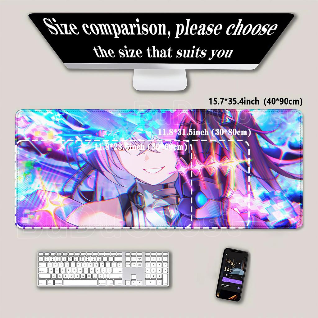XXL Mousepad HSR Honkai Star Rail Silver Wolf LV.999 Overlock Gaming Keyboard Anime Girl Kawaii Mouse Pad HD Printing Desk Mat
