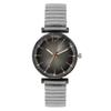 Women Fashion Gradient Colour Round Studded Quartz Watch Casual Stainless Steel Elastic Buckleless Strap Ladies Watches Clock
