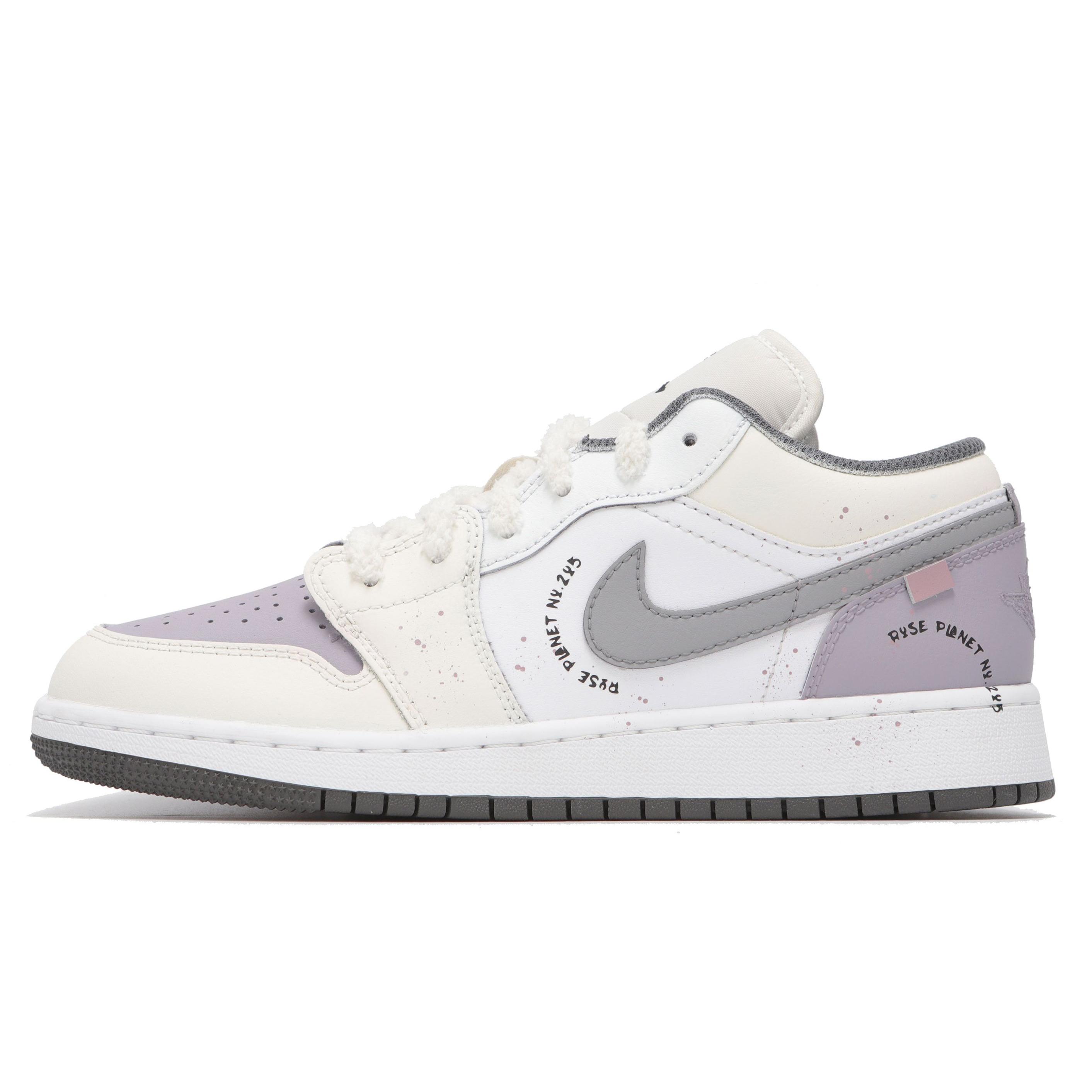 

Jordan Air Jordan 1 Abrasion Resistant Abrasion Resistant Low top Vintage Basketball Shoes Unisex White Purple 553558-152(Team24-) 36