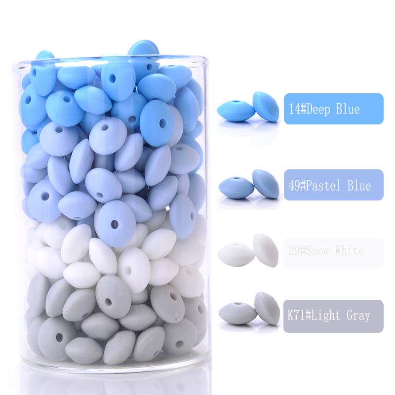 50pcs/lot 12mm Silicone Spacer Beads for DIY Charms Newborn Nursing Accessories Necklace Pacifier Chain Teething Toy BPA Free