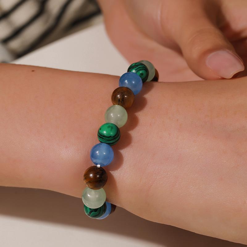 Natursteine 8mm Rondelle Glatte Edelsteine Perlenarmbänder für Männer Frauen Heilkristall Stretch Armreif Geschenk