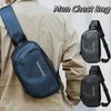 Large Capacity Men's Chest Bag Solid Color Male Crossbody Bag Fashion Sling Shoulder Bag  Outdoor
