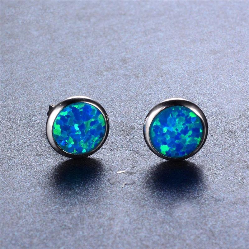 Hot Sale White Opal Stud Earrings Round Earrings Simple Personality Jewelry Versatile