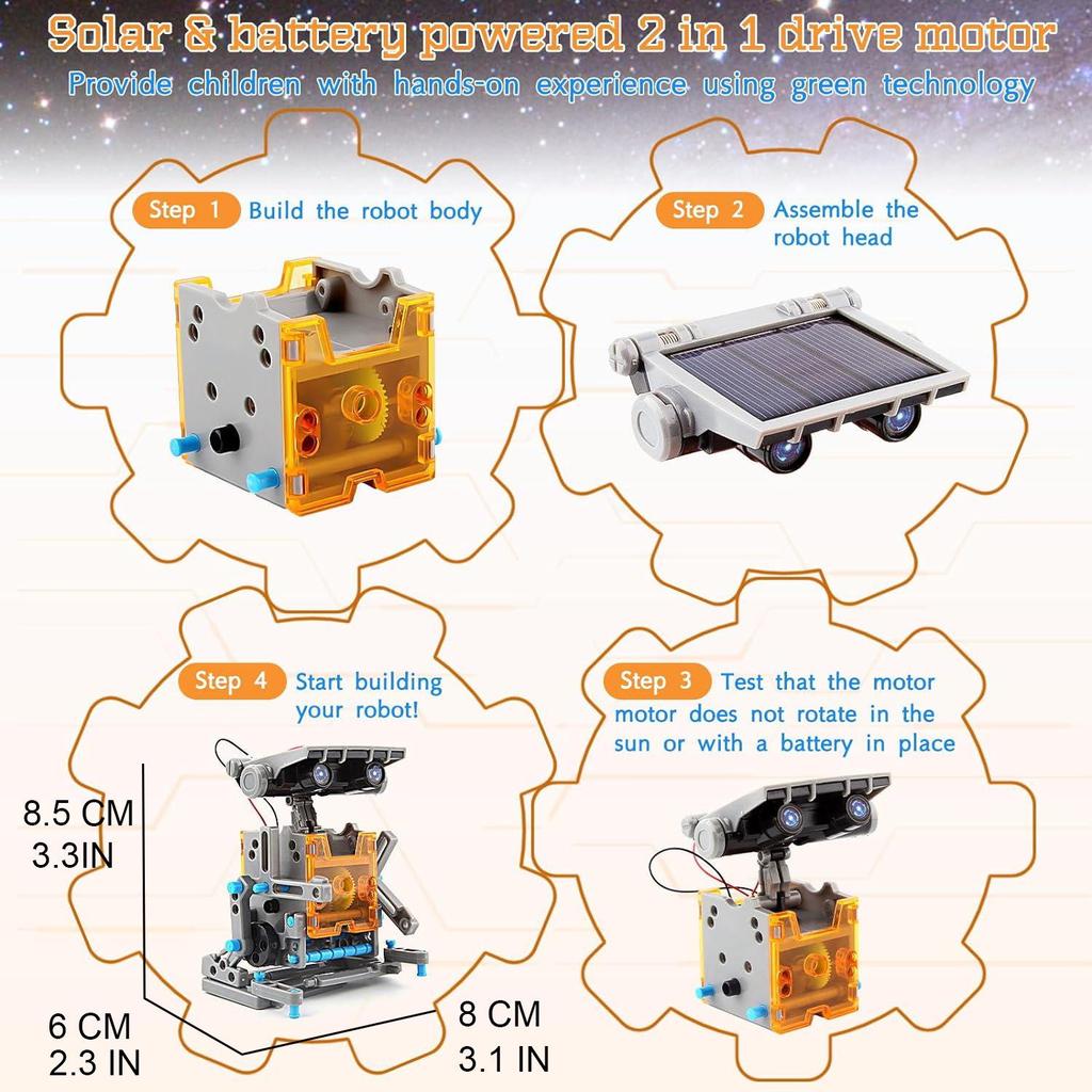 2024 DIY 29-in-1 Solar-Powered Self-Assembling Toy Car & Intelligent Robot Kit