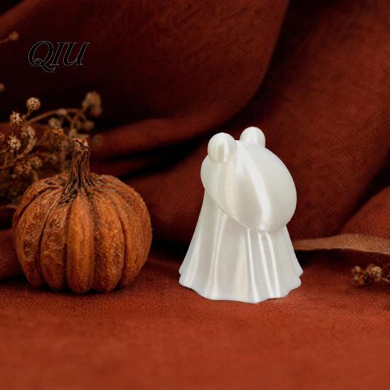 Cartoon Ghost Sculpture 3D Printed Frog Statue, Halloween Spooky Figurine, Figurine Decorative for Holiday Party Mini Statue
