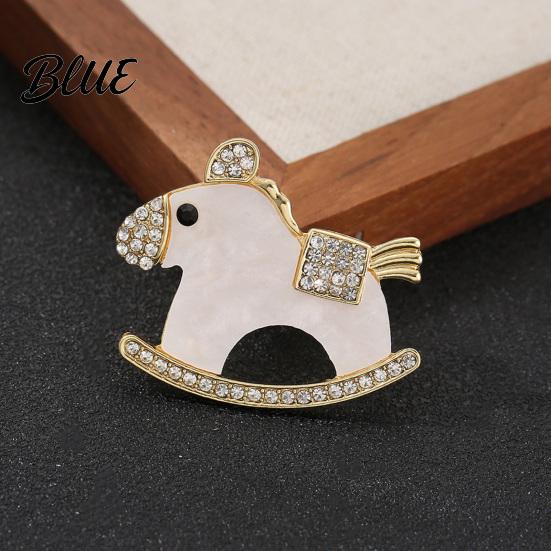 Rainbow Unicorn Pin Brooch Horse Design Enamel with Imitation Crystals