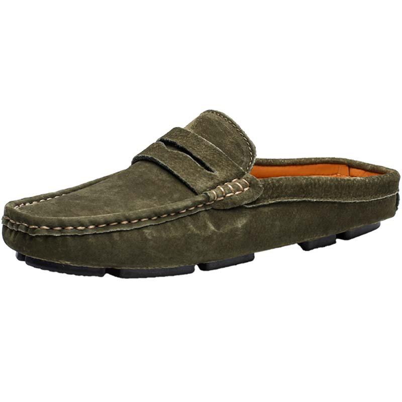 Summer Men s Plus Size Genuine Leather Breathable Slip-on Casual Loafers 39