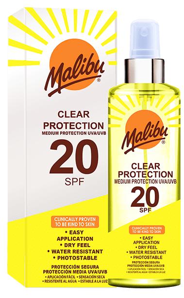 Malibu SPF20 Transparent Protective Spray 250ml + Aloe Gel After Tanning 200ml