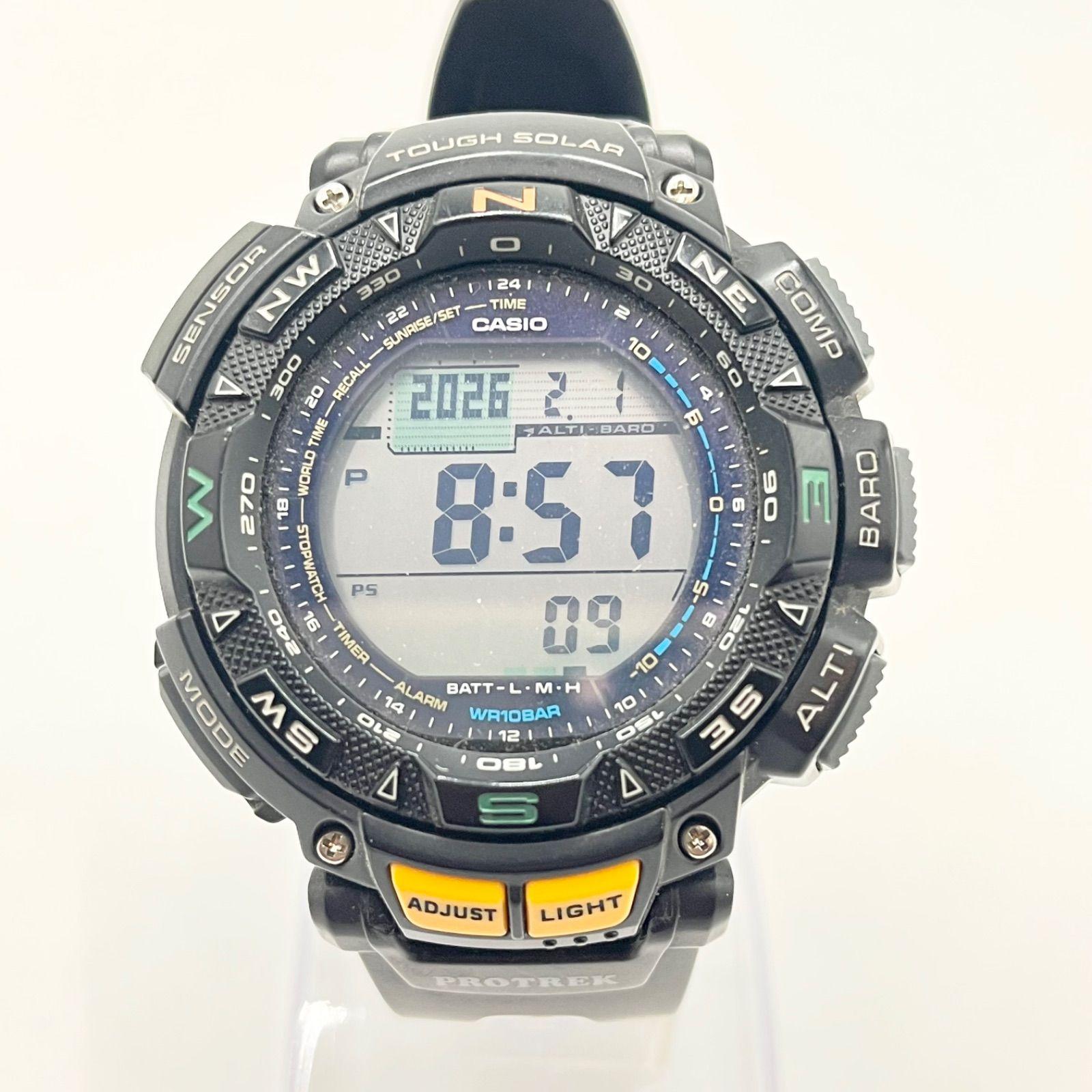 Used CASIO PRO TREK PRG-240-1JF Tough Solar Digital Men s Watch Used