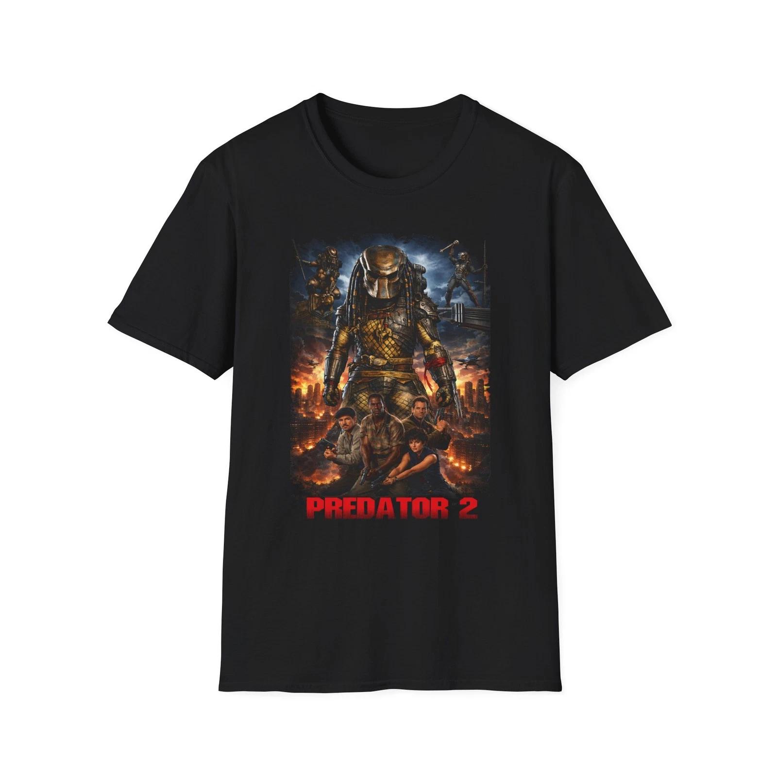Predator 2 movie poster T-Shirt | Sci-Fi Horror | 1990 film design XXXL