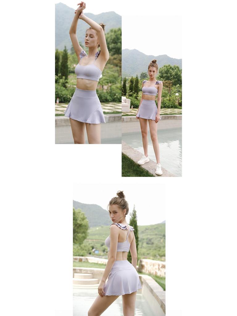 2022 Trendy Influencer Ruffle Sports Bra: Shockproof, Supportive Yoga and Fitness Top for Women