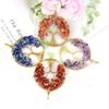 Hand-Wound Natural Gravel Raw Copper Tree Root Life Tree Necklace Crystal Stone Pendant Necklace N46