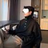 2025 Men's Korean Style High Neck Wool Sweater - Autumn/Winter Knitted Loose Fit