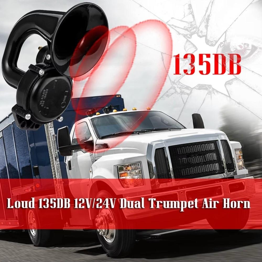 135dB Loud Air Horn Black Snail Horn Super Loud Car Horn for Trucks