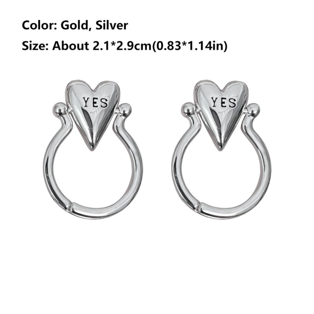 Glossy Surface Heart Ring Personality Vintage Jewelry Gift Fashion Finger Charm  For Women