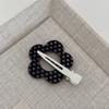 1pair Academy Style Bangs Clips Black White Polka Dot Hairclip Texture Side Clip Hairclip Sweet and Cute Side Clip Hairaccessory