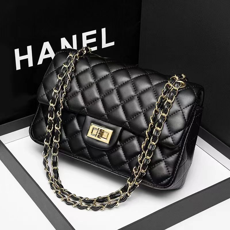 Women's CF Small Fragrant Style Grid Chain Bag Armpit Fashionable Versatile New High-end Single Shoulder Crossbody
