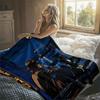 Noir Man Cat Harbor Night Flannel Blanket Perfect for Sofa Office Bed Travel Sleep Read Relax Camping Four Season Use