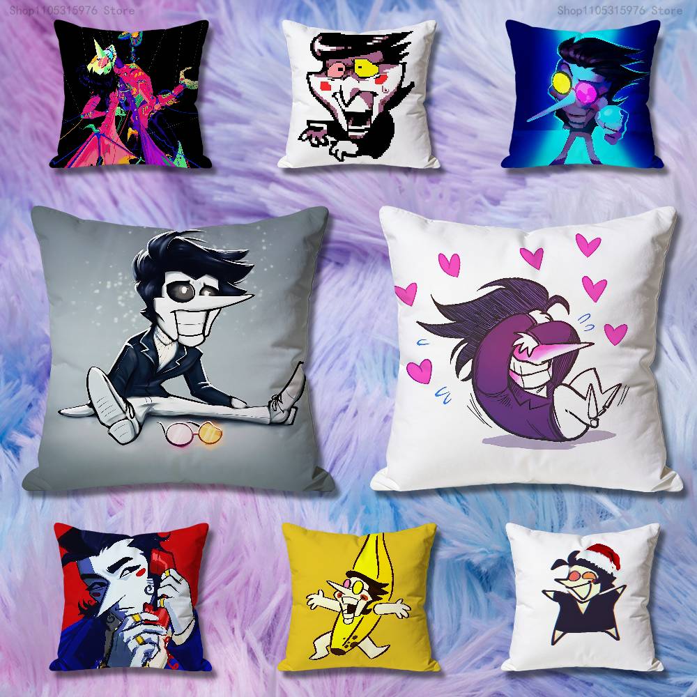 DDeltarunes Spamton Game Pillow Cases for Bedroom Living Room Sofa Home Decor Polyester Cushion Cover with Zipper